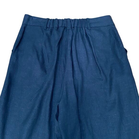 Max Studio Classic Black Linen Blend Wide Leg Cropped Pants Women's Size S - Picture 5 of 12